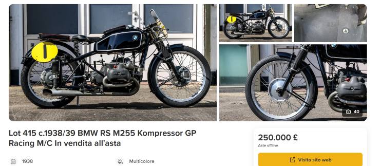 BMW RS M255 Kompressor moto all'asta